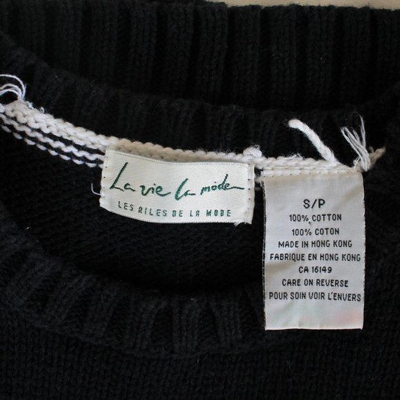Vintage Striped Vest Pullover Black White Wide Stripe Sleeveless Knit Sw… - Picture 5 of 6